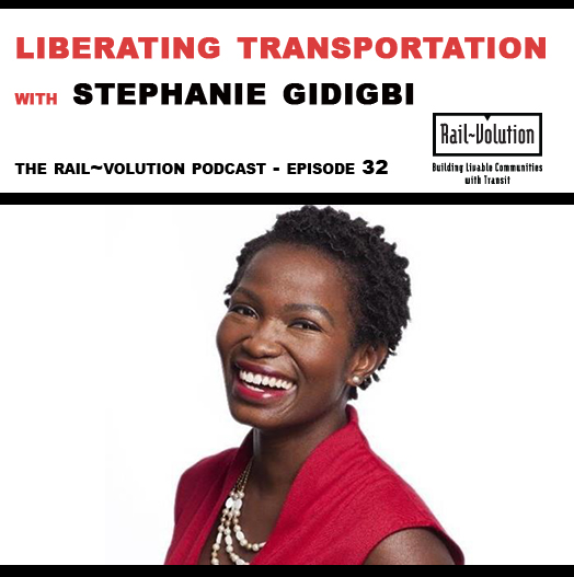 Podcast graphic with a photo of Stephanie Gidigbi