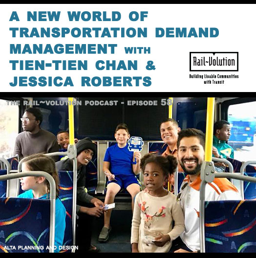 podcast graphic for episode 58 A New World of Transportation Demand Management