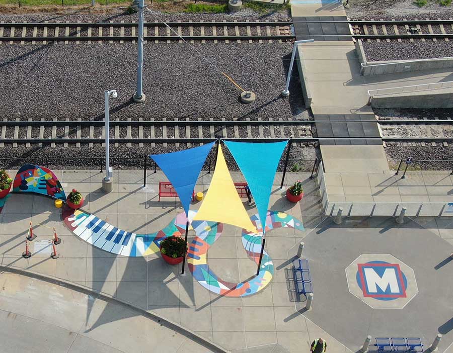 Aerial view of Emerson Park transit station in St Louis. Credit Citizens for Modern Transit
