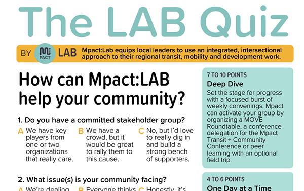 Image of The LAB Quiz with questions to help diagnose what your community might need.