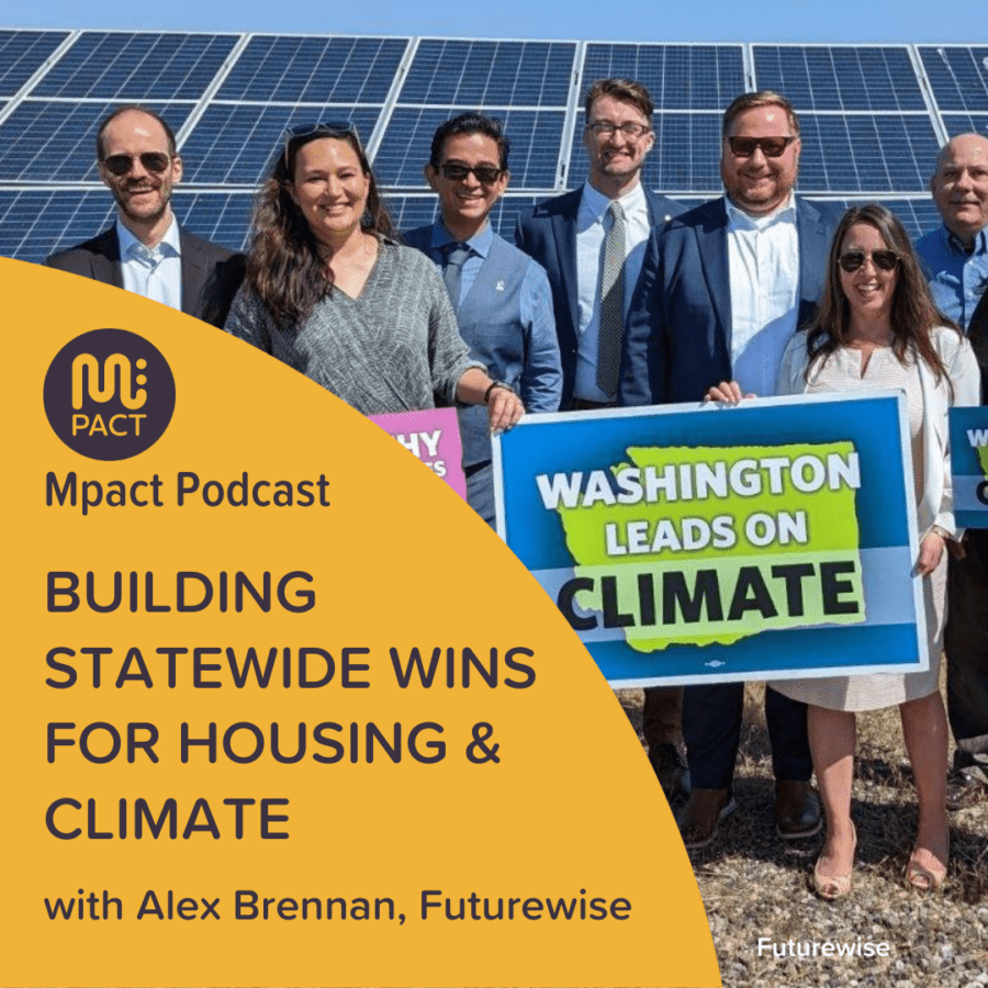 Podcast graphic shows a group of climate allies in Washington State. Credit Futurewise