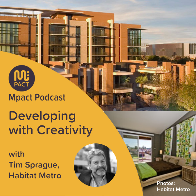 Mpact Podcast Episode 71 with Tim Sprague shows the exterior of one building (Portland Place) and the interior of another (Oasis on Grand)