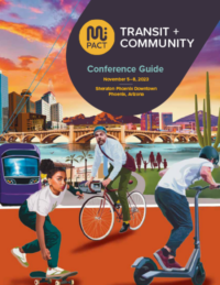 Front cover of the Guide to Mpact Transit + Community 2023 - pre-conference version