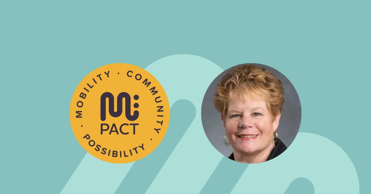 Mpact logo and photo of Grace Crunican