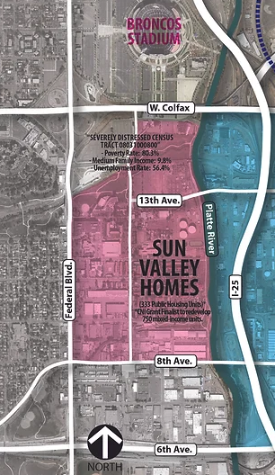 Map of Sun Valley Homes - Denver Housing Authority