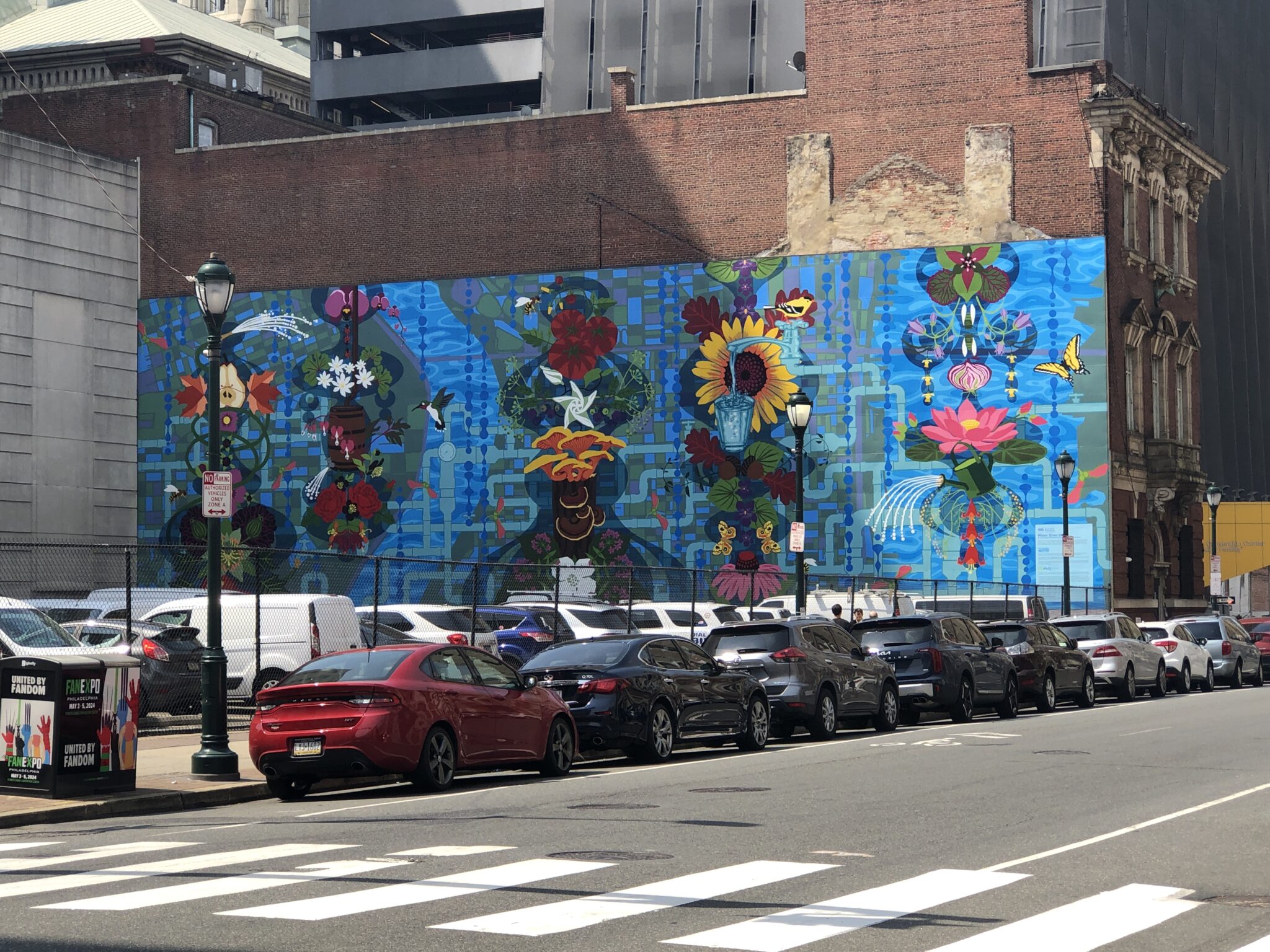 Water Gives Life mural, located on Arch St in Philadelphia. Photo by Hilary Reeves.